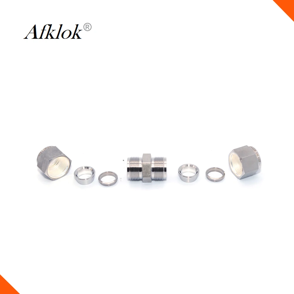 Stainless Steel 316 equal tube 3mm 4mm 6mm 8mm 10mm OD Double ferrule union compression fittings