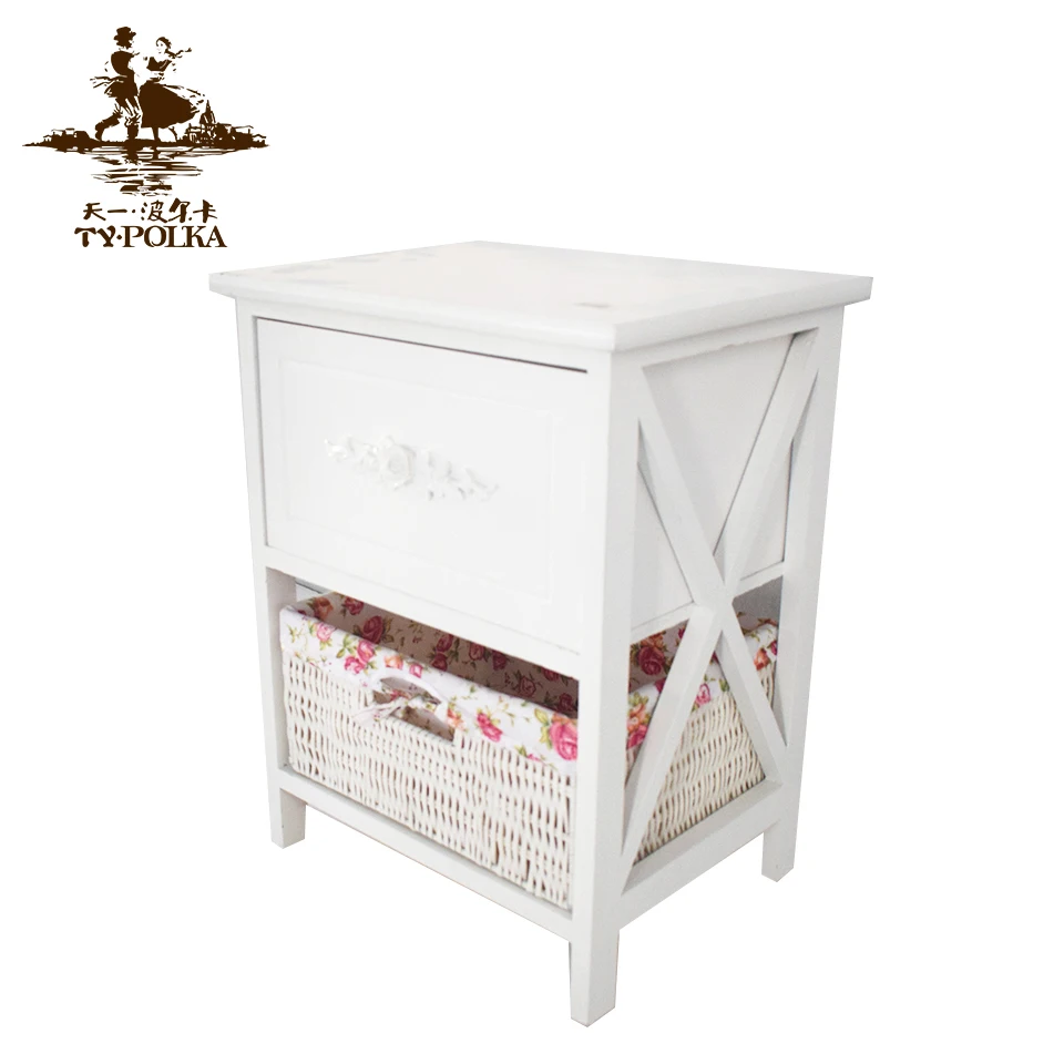 Custom size simple design white nightstand bedside table