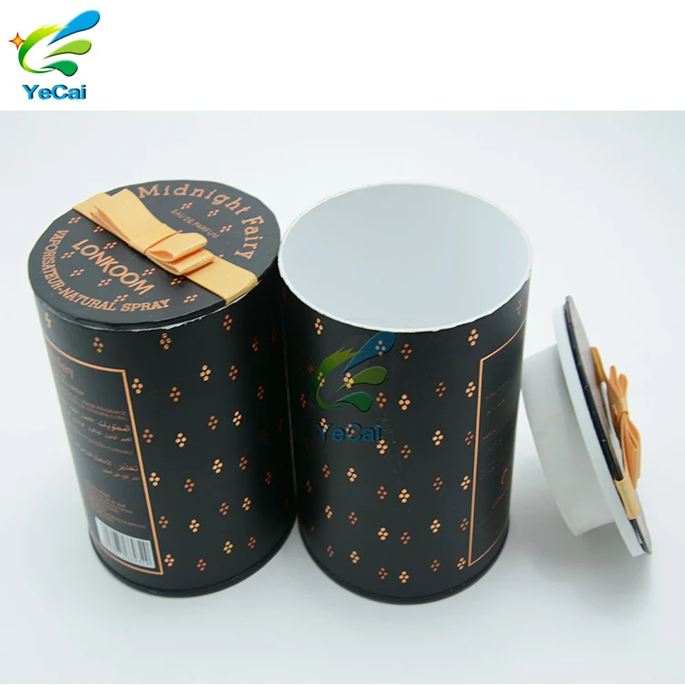 Wholesale eco-friendly empty cartoon perfume and red wine paper tube packaging round boxes for lotion glass bottle custom logo