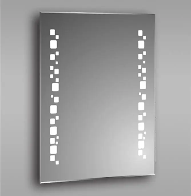 Entop  bathroom with antifogger Led backlit mirror Rectangle illuminated mirror with magnifier Convenient mirror for shaving
