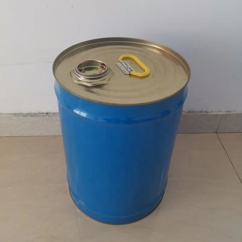 20 Liter Blue Round Metal Tinplate Paint Pails/Barrels with Screw Lid China Factory