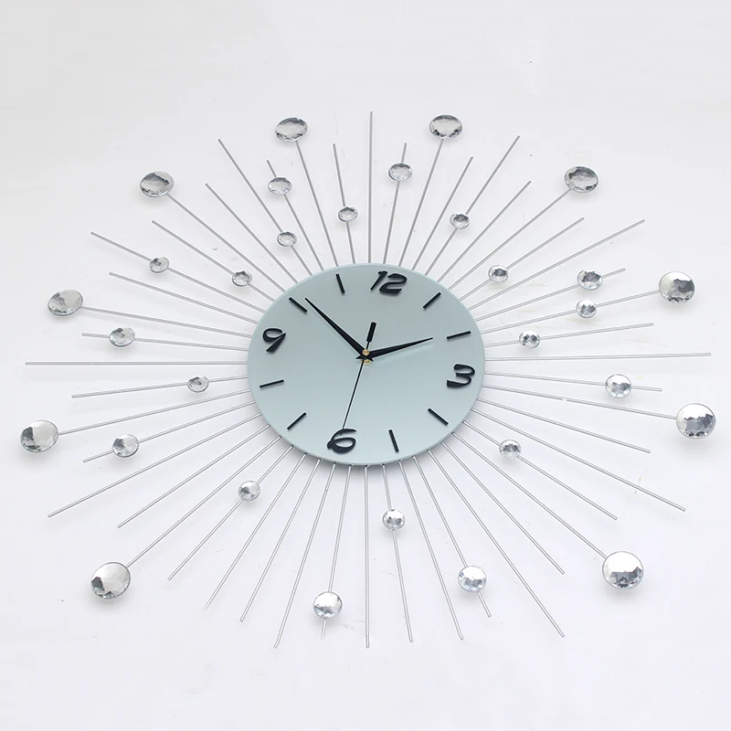 odm/odm modern wall clock diamond Gypsophila Light luxury decorative wall clock reloj de pared