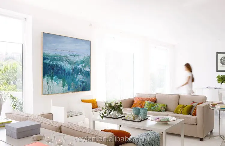 Blue ocean design handmade modern abstract seascape oil painting framed other decorative seascape paintings on canvas