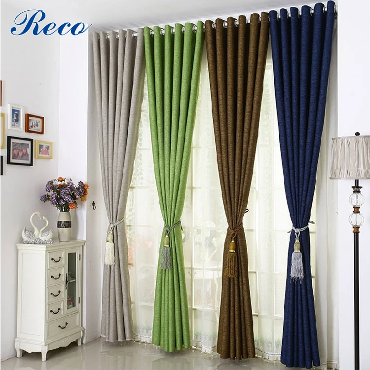 Pure Color Cotton and Linen Shade Window Curtain