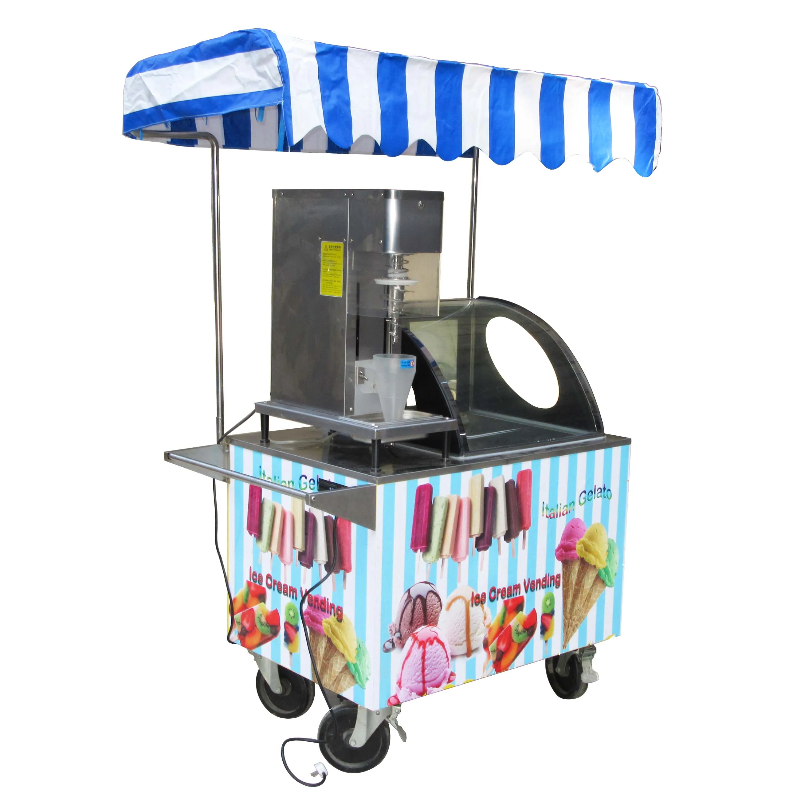 Italian Gelato bike Ice Cream street mobile push Popsicle Cabinet Freezers vending cart for outdoor