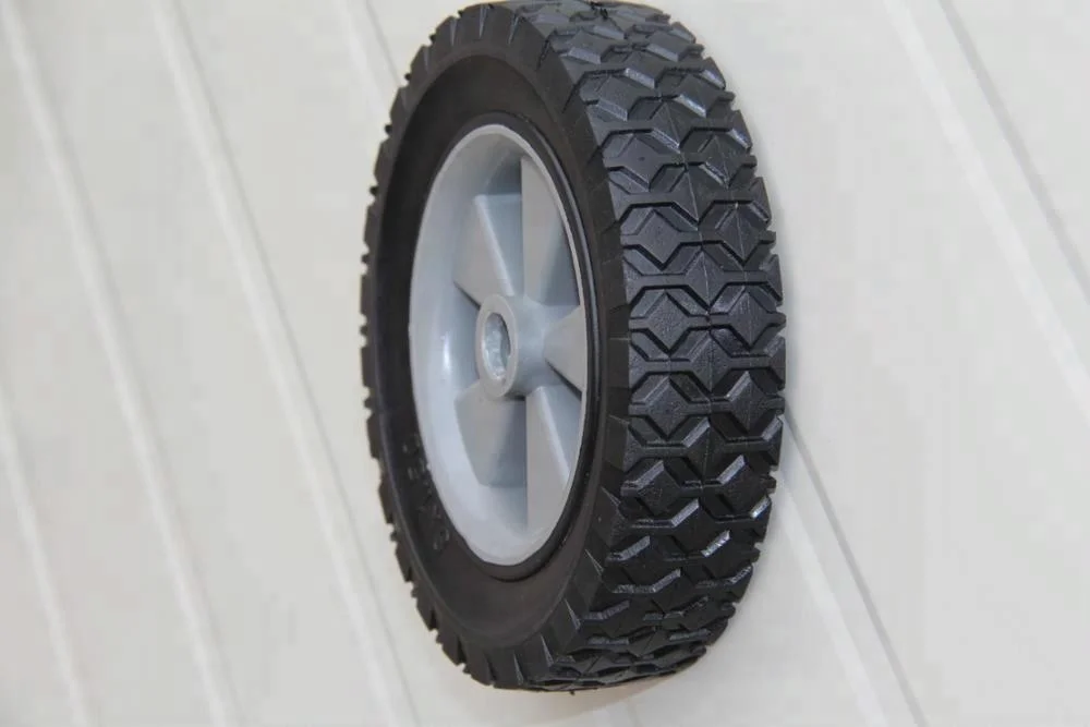 7 inch diamond rubber wheel with white plastic hub for trolley