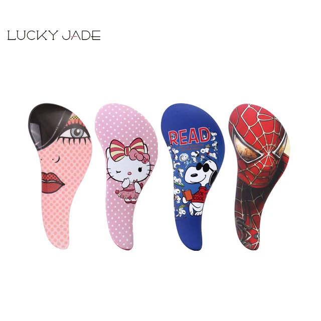 TPEE Bristle Professional Plastic Curved Massage Hair Brush Detangle Brush with Custom Logo, Barbershop Hairdressing Tools