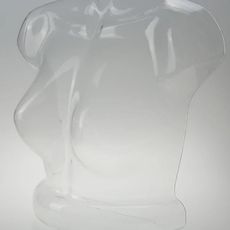 half body hanging female torsos mannequins transparent