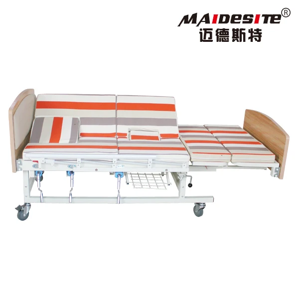 Back adjustable patient used steel manual hospital style beds for home
