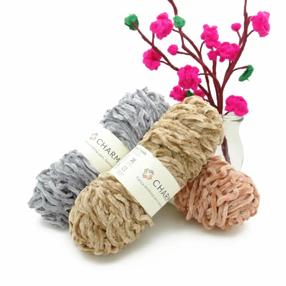 
fancy yarn 100 polyester yarn bulky chenille yarn for knitting sweater 