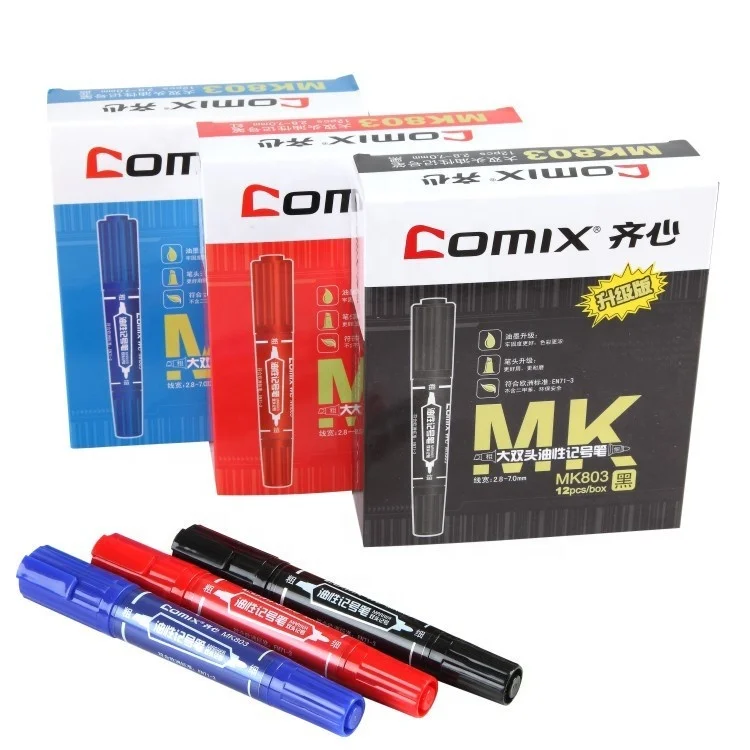 Comix 2mm 6mm Twin Tip Chisel Point and Fine Tip Fabric Permanent Markers