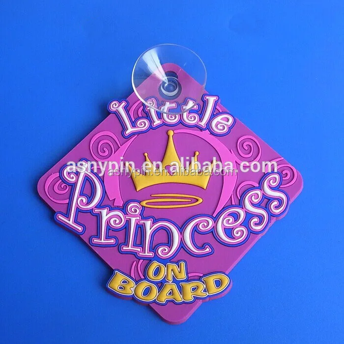 
soft PVC rubber suction car window sign for baby 