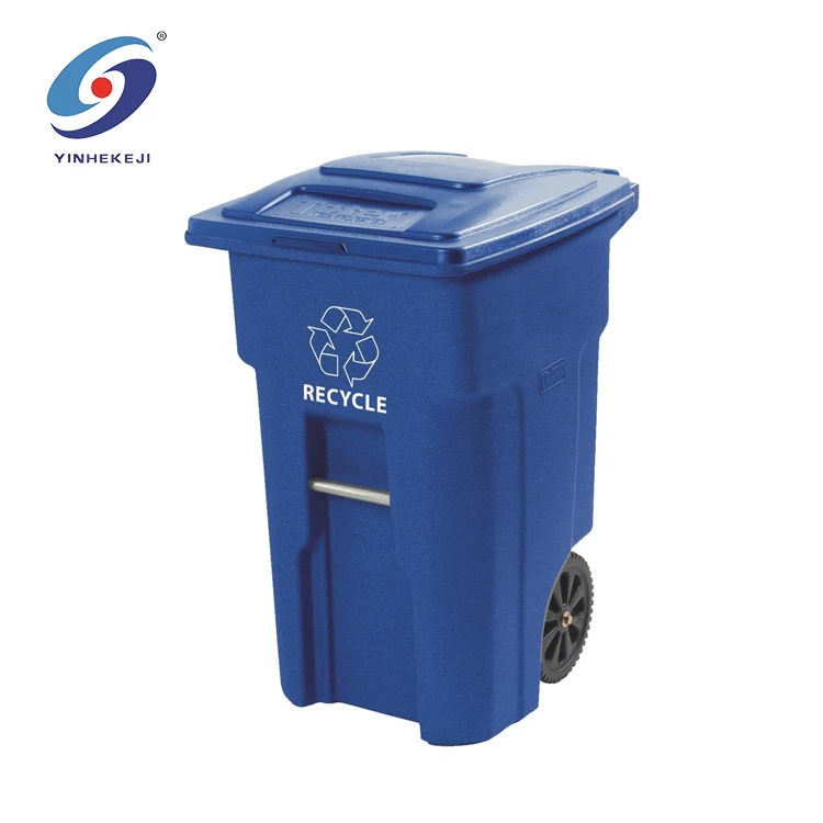 
Solid rubber wheel double wheel amusement park outdoor trash can 