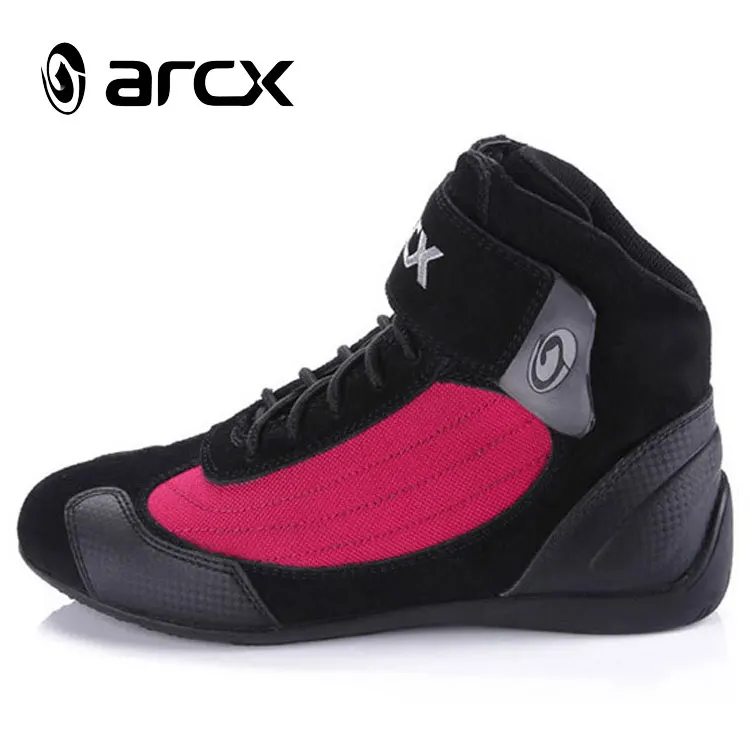 ARCX  Cow Suede Leather Waterproof Anti-skid Fashion Moto Racing Boots Motorbike Touring Riding Shoes