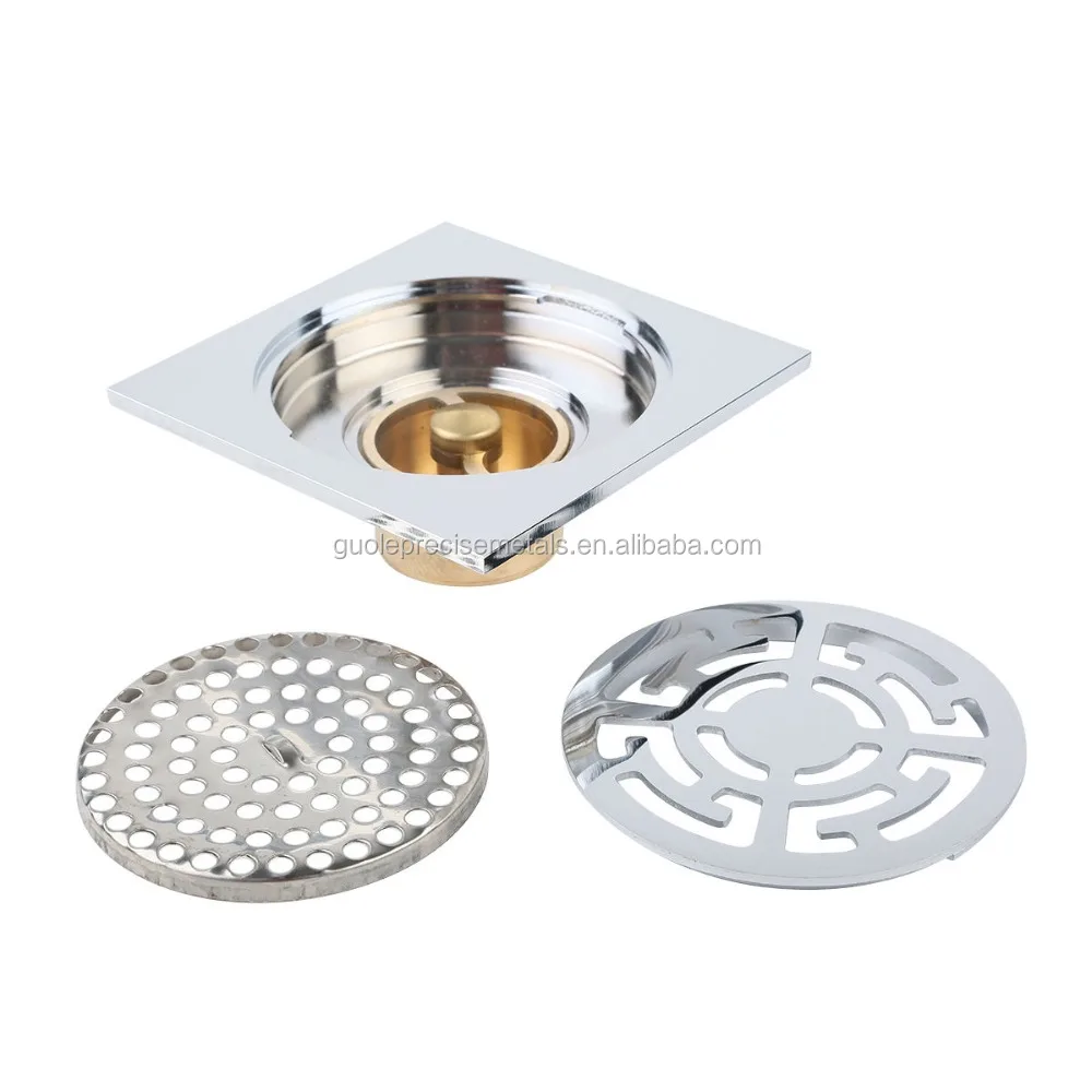
100mm Chrome Plated Bathroom Shower Drainer Brass Floor Water Waste Drain 