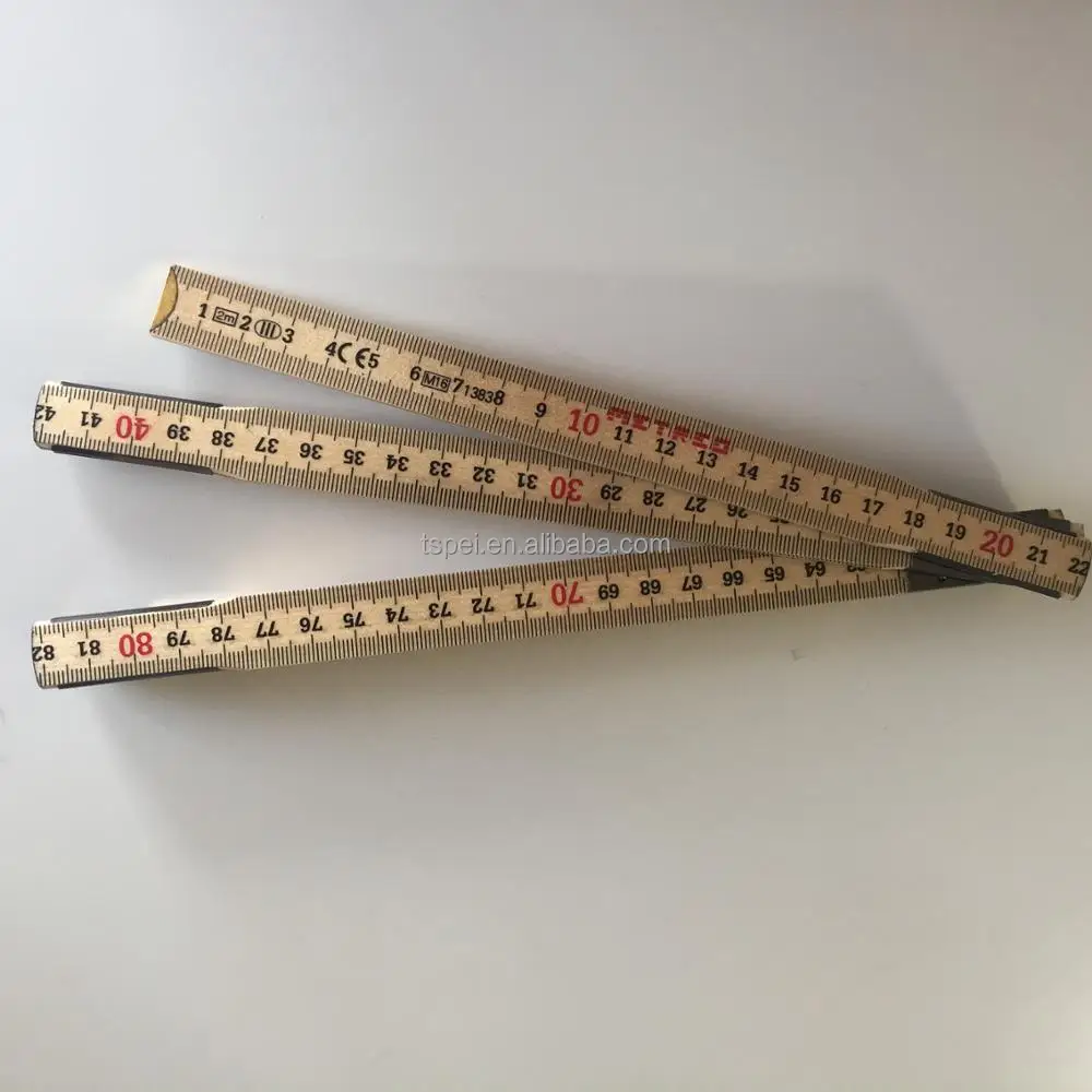 2M Inside Reading  Tools  Folding Wooden folding Ruler Measuring Meter Measure Tool wood engineer ruler  2m Metric/English Ruler