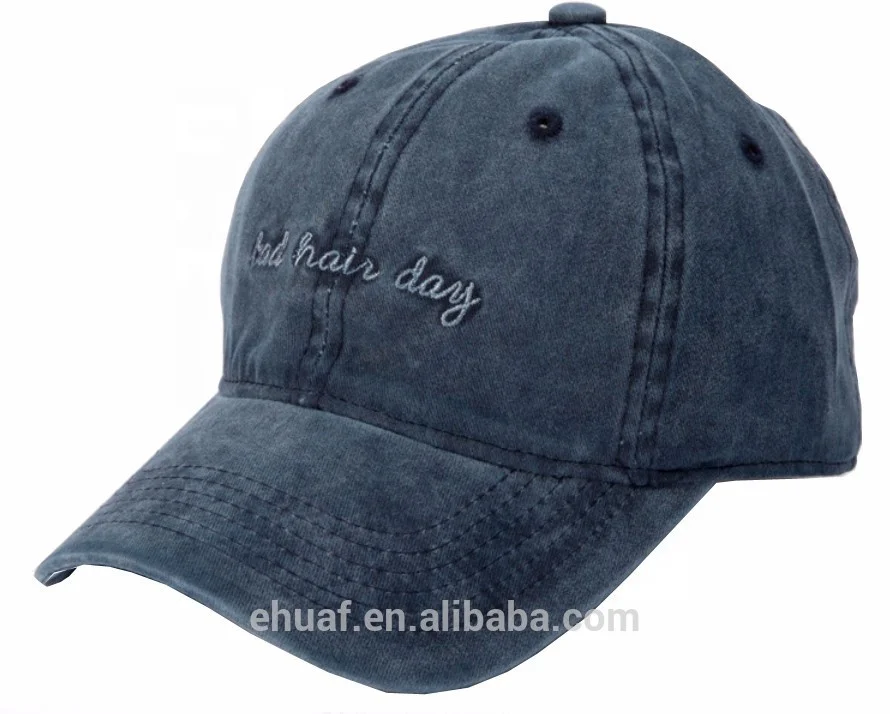 6 panel classic bad hair day cap manufacturer wholesale fashion washed baseball dad cap and hat