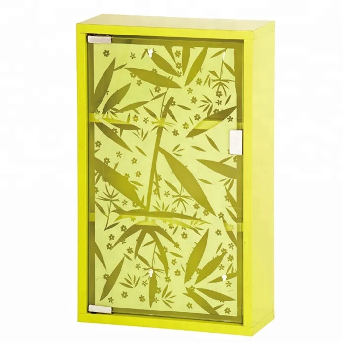 
Decorative Bathroom Corner Glass Metal Medicine Display Storage Cabinet With Lock 