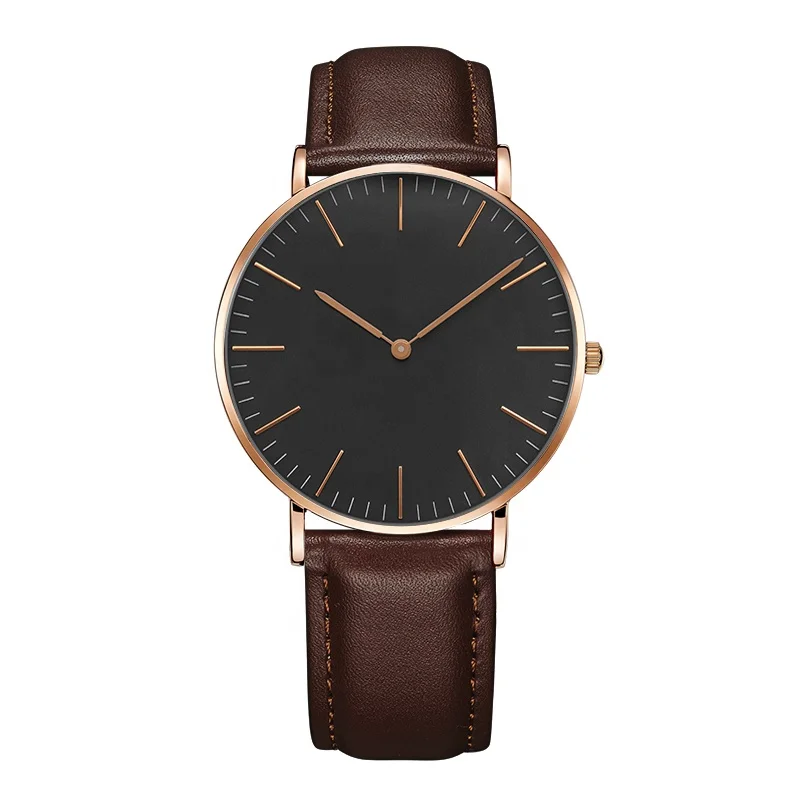 Custom logo Wholesale Japan Movement Minimalist Wrist Watch Leather Wristwatches