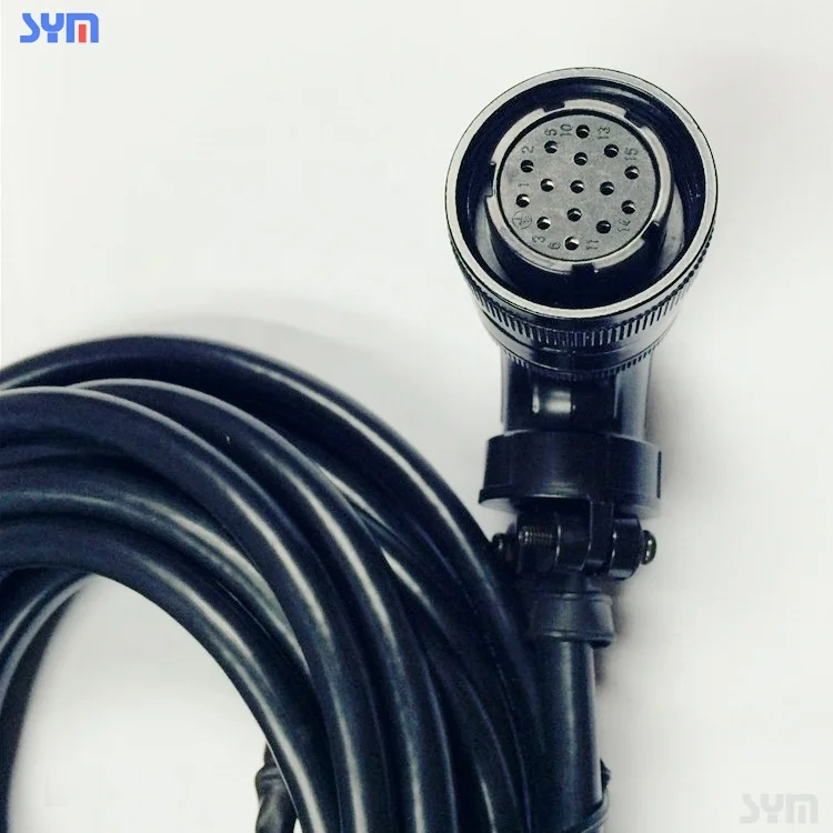 DBH 15P male to  aviation head 90 degrees 7P T-SB/20276 2P  24AWG BLACK CABLE