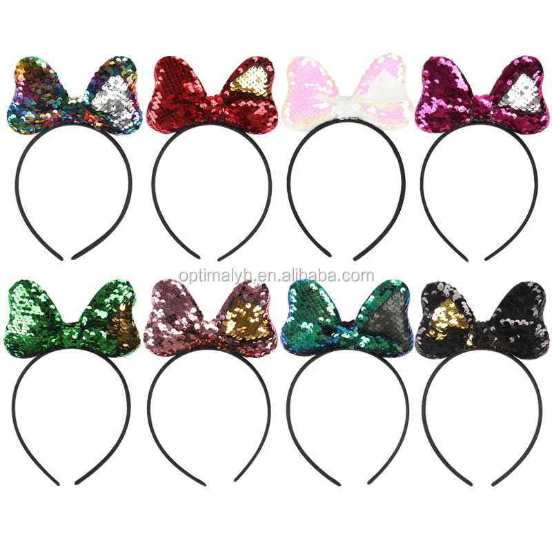 Kids Reversible ear Bow Hairband plastic Headband For Children Girls Hair Accessories