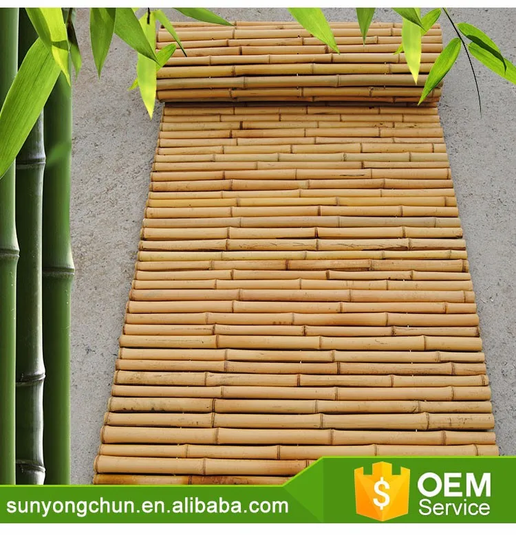 Cheap factory price natural dry split bamboo cane fences yard farming straight fencing roll