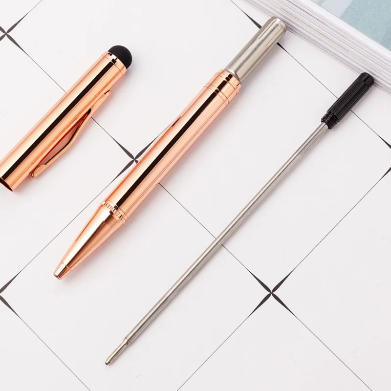 rose gold golden pen with logo