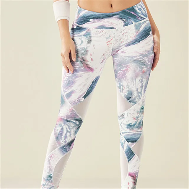 High quality gym wear 87 nylon and 13 spandex leggins womens workout printed leggings activewear hot sale yoga pants