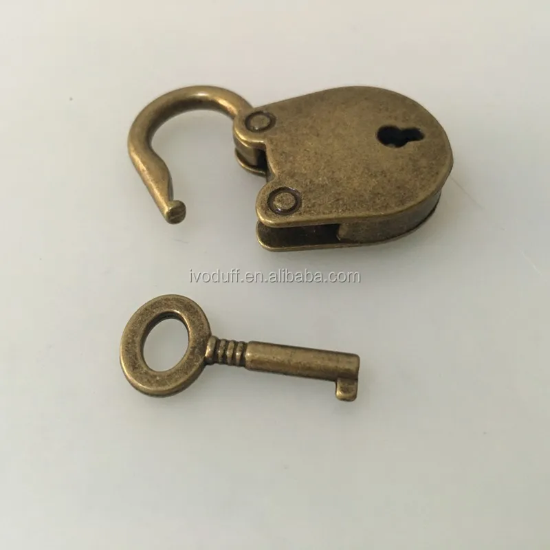 Round Padlock Ivoduff Cute Retro Vintage Diary Suitcase Bear Lock with Key Antique Bronze Padlock