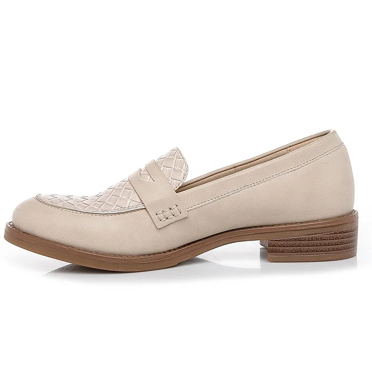 
2019 new arrivals fashion casual shoes loafers women flats checks pu leather slip on ladies shoes 