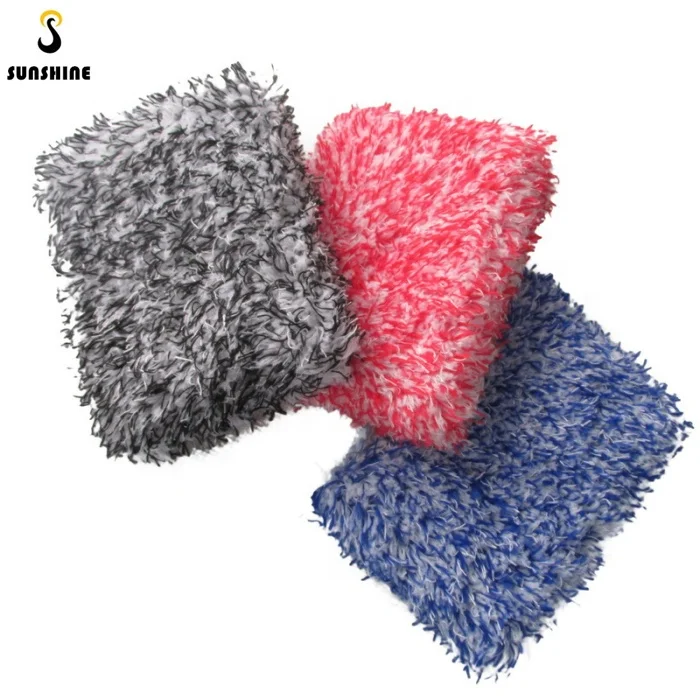 New Microfiber Plush  Car Washing Cleaning Brush Tools Auto Detailing Towel Sponge