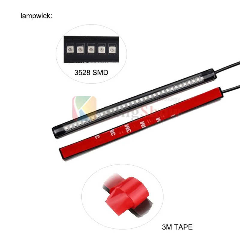 Гибкая Универсальная Светодиодная лента для сигнала поворота тормоза мотоцикла с 48 светодиодами задний фонарь номерного