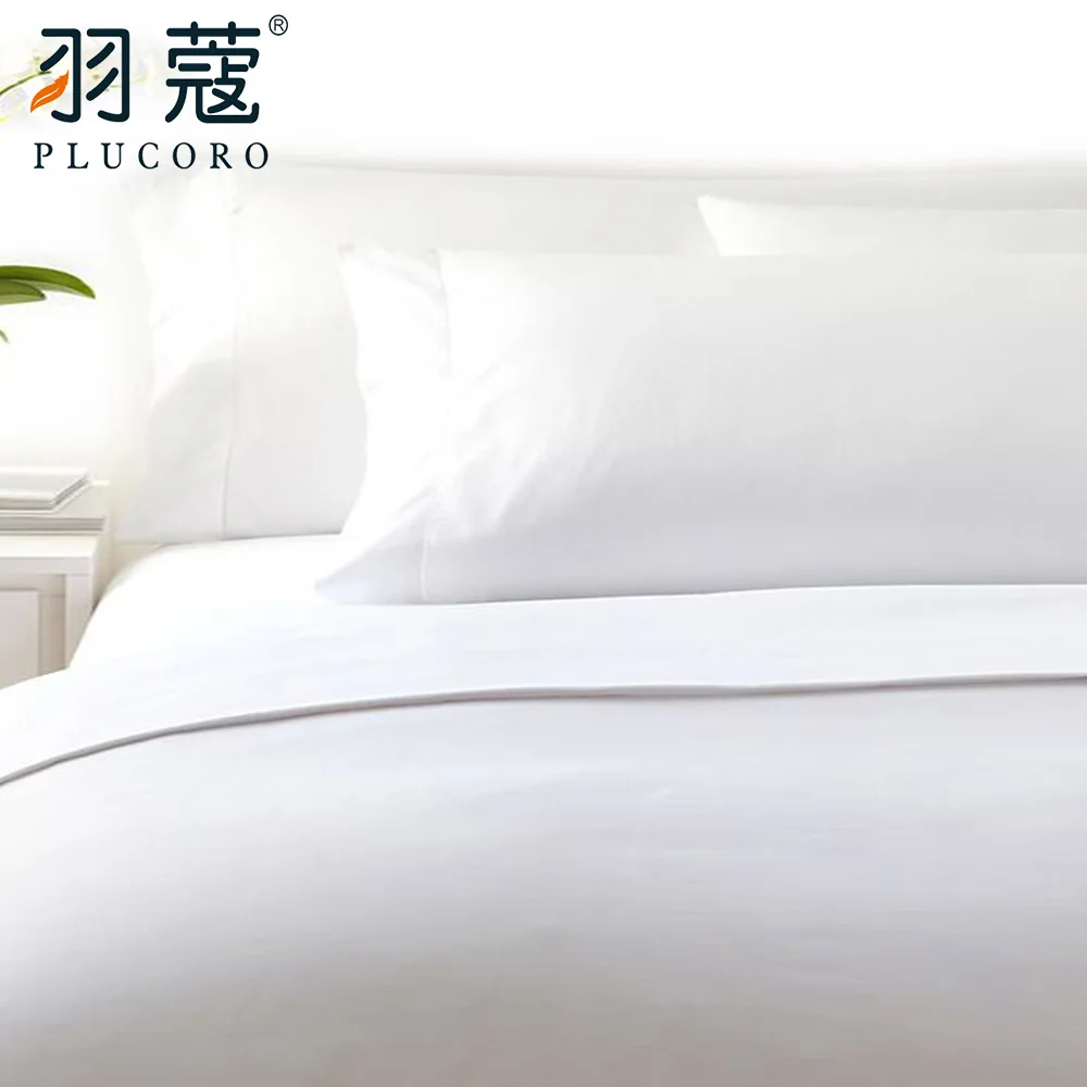 60S Egyptian Cotton 5 Star Hilton Hotel Bedding 4PCS White Bed Sheets Duvet Cover Set