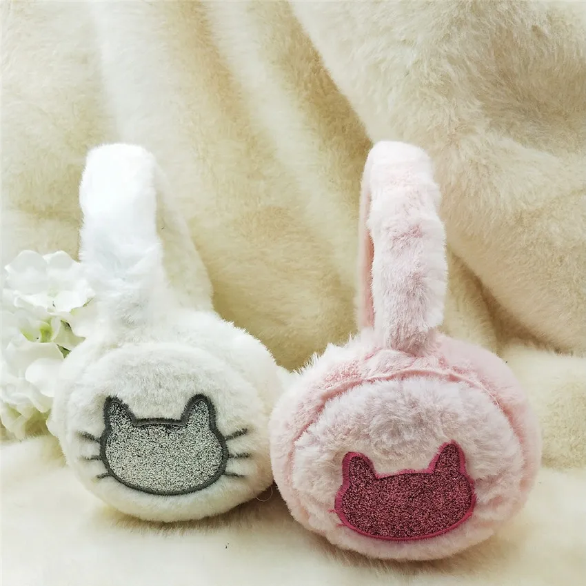 New Winter Warm Earmuffs Cute Cat Earmuffs Wholesale Girls Winter Outdoor Windproof Ear Muffs Warm