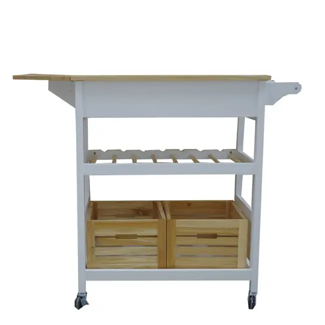 
Rasoo Drawers drawers Trolly Cartwood Kitchen Carts With Baskets 