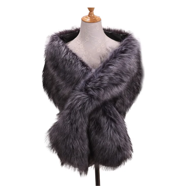 
New Long Thick Muffler Faux Rabbit Fur Collar Super Soft Faux Fur Shawl 