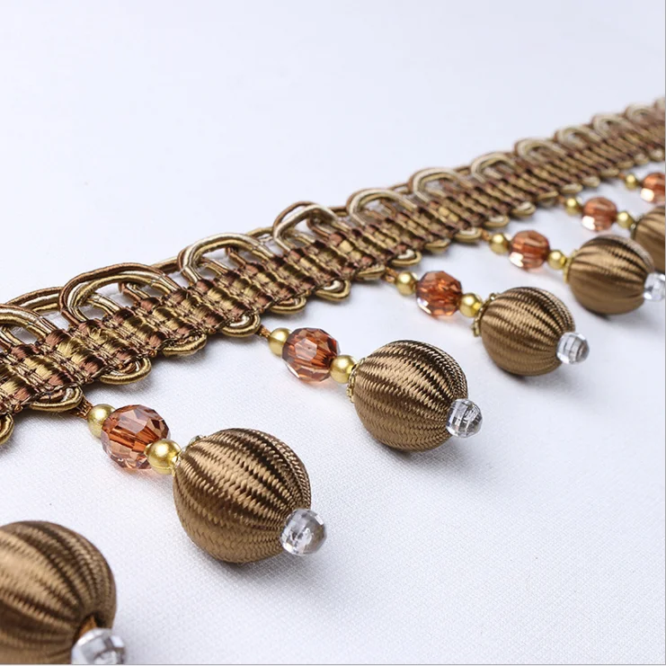 Wholesale 100% Polyester Beaded fringe For Curtain