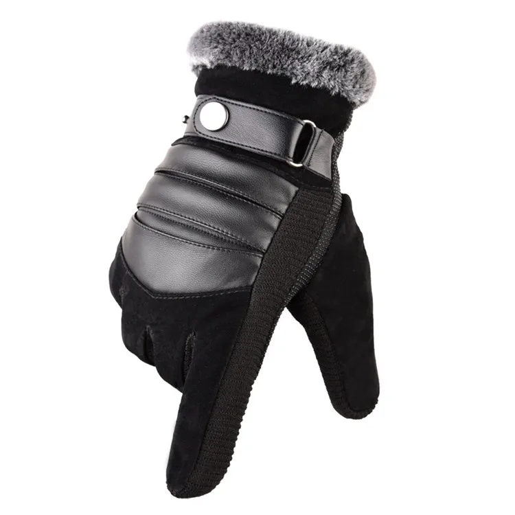 New real pigskin men winter leather custom workout fashion gloves touchscreen cycling gloves