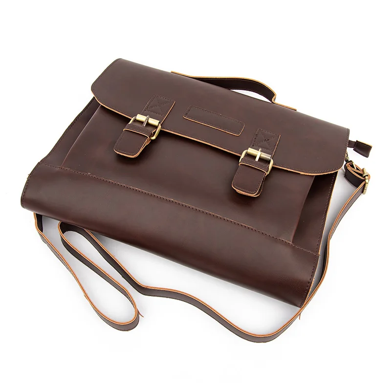 
Wholesale 14.5inch vintage office business bag men pu leather laptop bag executive briefcase 