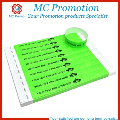 
Дешевый печатный браслет Tyvek 