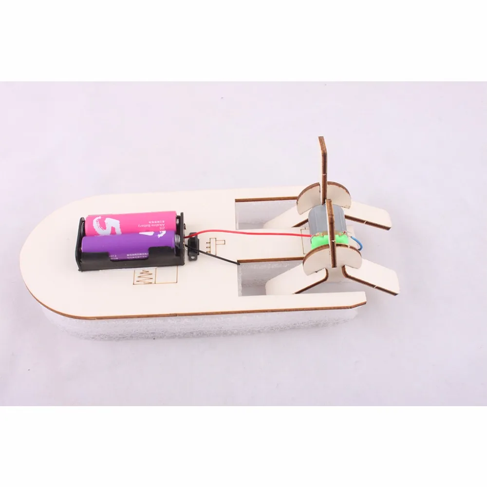2022Diy wooden toys educational,Battery Operated Toy Boat