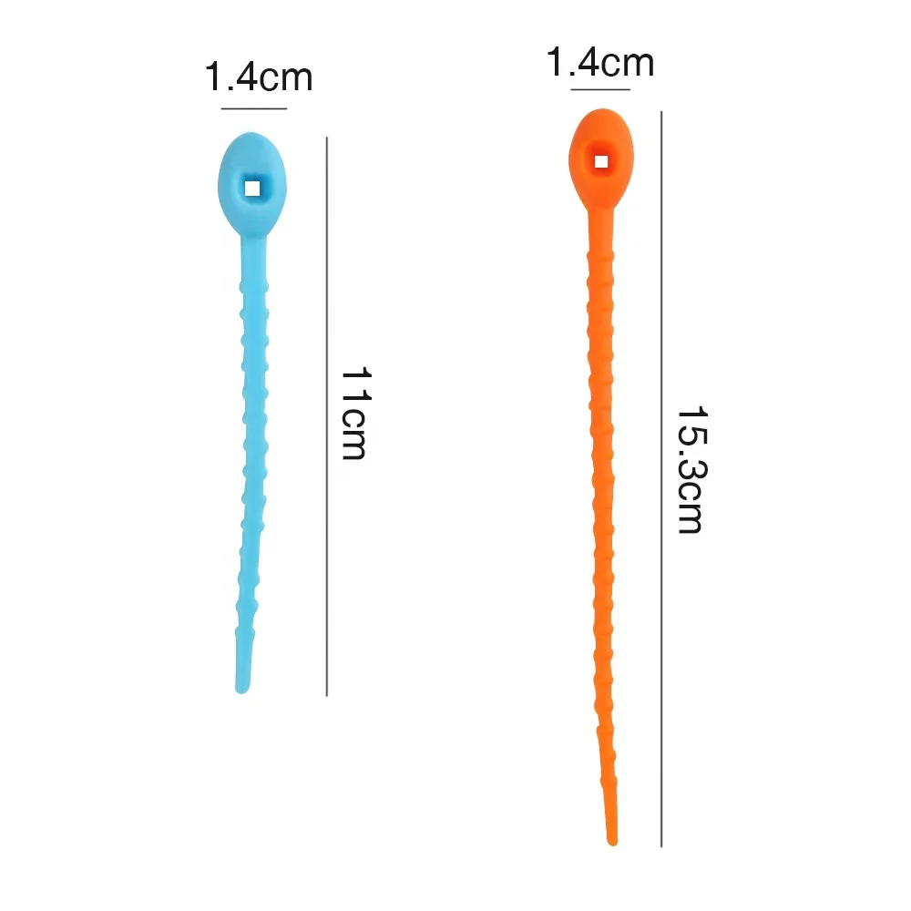 Colorful All-Purpose Household Snake Ties Reusable Twist Silicone Multi-use Smart Tie Bag Bread Food Save Cable Ties