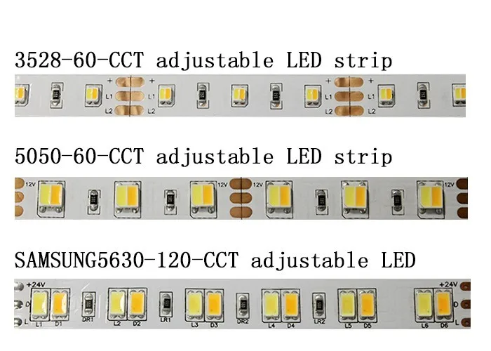 Custom bicolor 12v flexible 5730 warm white cool white led strip any mix of colors blue and white