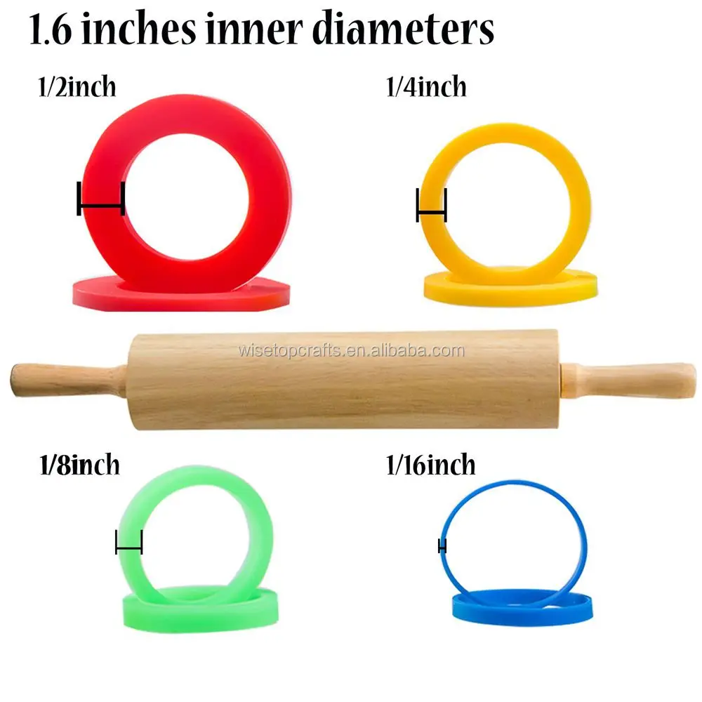Flexible Silicone Slip On Baking Accessories Rolling Pin Guide Ring Spacer Bands Dough Rollers