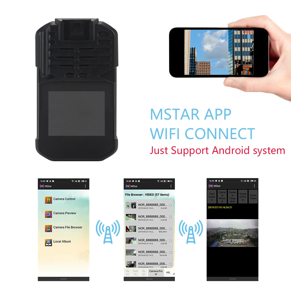 
Z13 Add Walkie talkie 128GB Wifi GPS Police body worn cameras from china with management software low price 