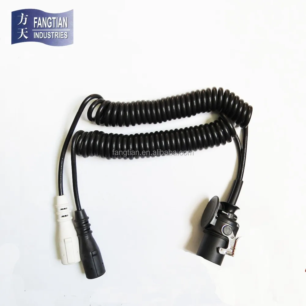 7-жильный спиральный обмотанный жильный кабель с соединители трейлера или без вилки для прицепов