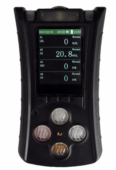 Portable multi gas detector 4 gases O2 CO H2S LEL LCD screen 4 in1 gas analyzer