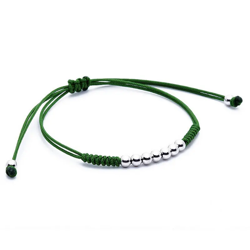 Миниатюрные шарики браслет грани серебряный шар с раздвижным узлом