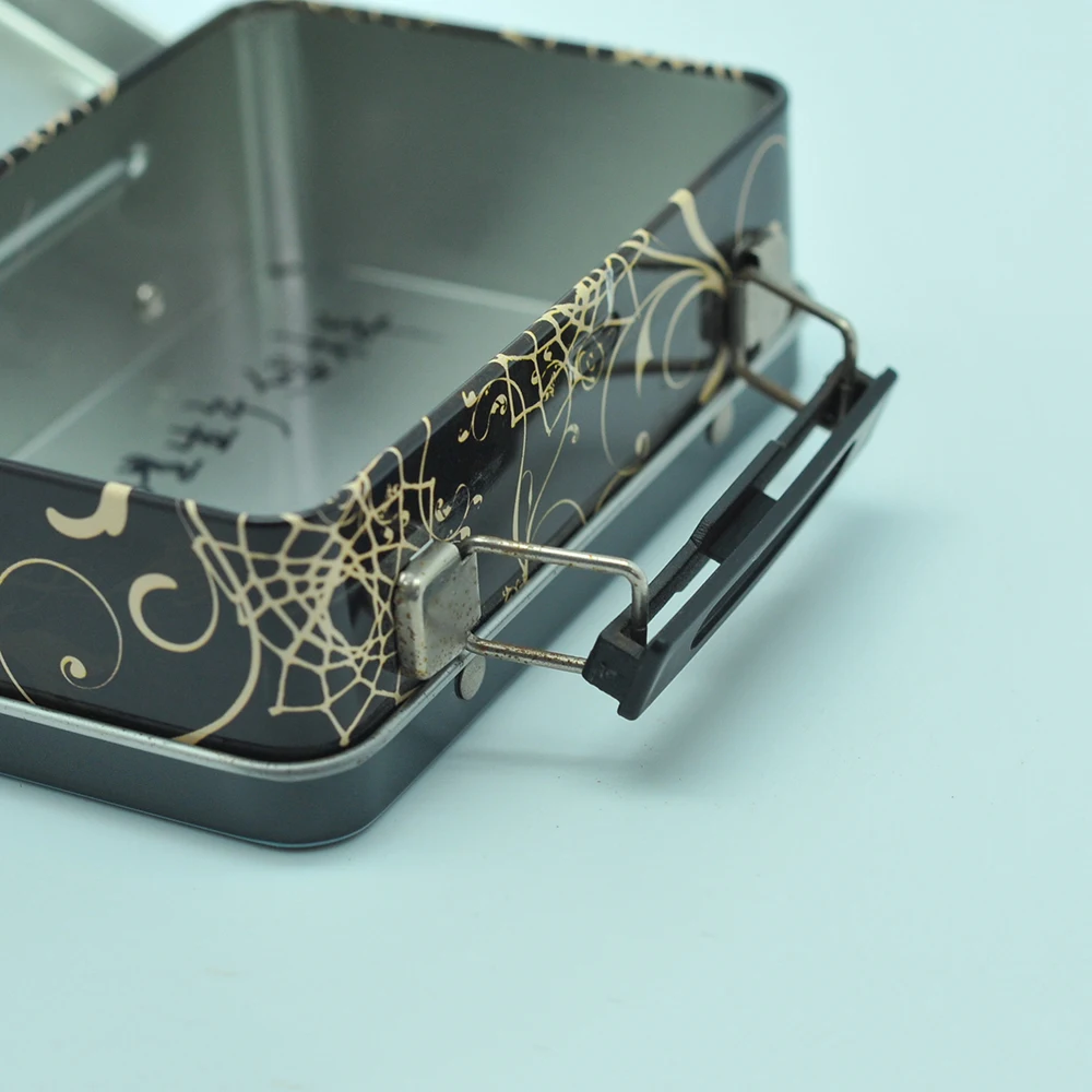 Tin box Food Safe Customized Lunch Tin metal Box for Kids with handle