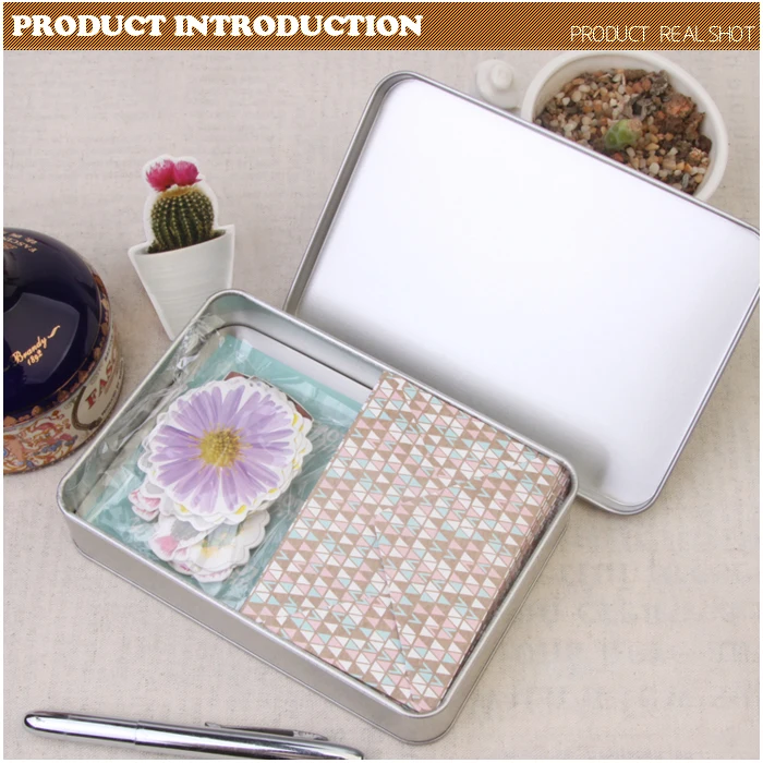 mini message notes envelopes flower paper crafts shaped cards sticker in tin box set
